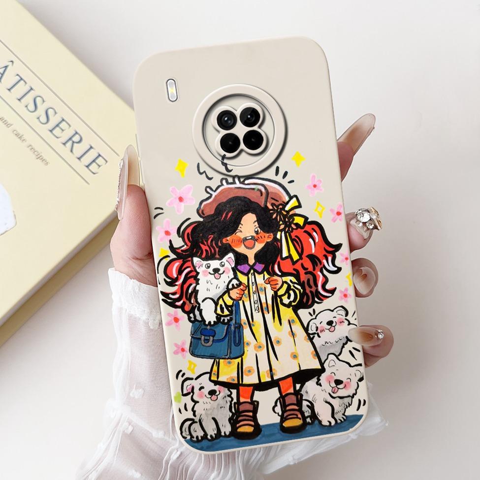 For Huawei Y9a Case Fashion Cute Cartoon Luxury Flowers Silicone Back Cover For Huawei Y9a Phone Case Shockproof Bumper FRL-L22