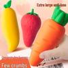 Jumbo Fruit Erasers - Carrot & Strawberry: No-Crumb, Super Clean, Perfect for Elementary School Kids