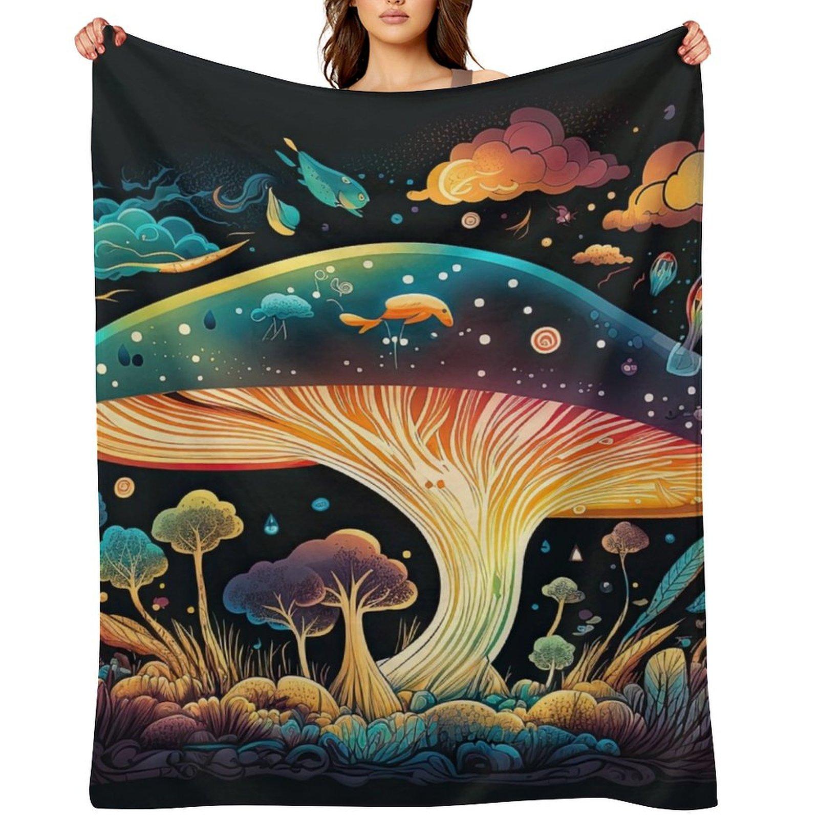 Mushrooms — 07 Throw Blanket Decorative Sofas Summer Beddings anime Softest Blankets 30x40in