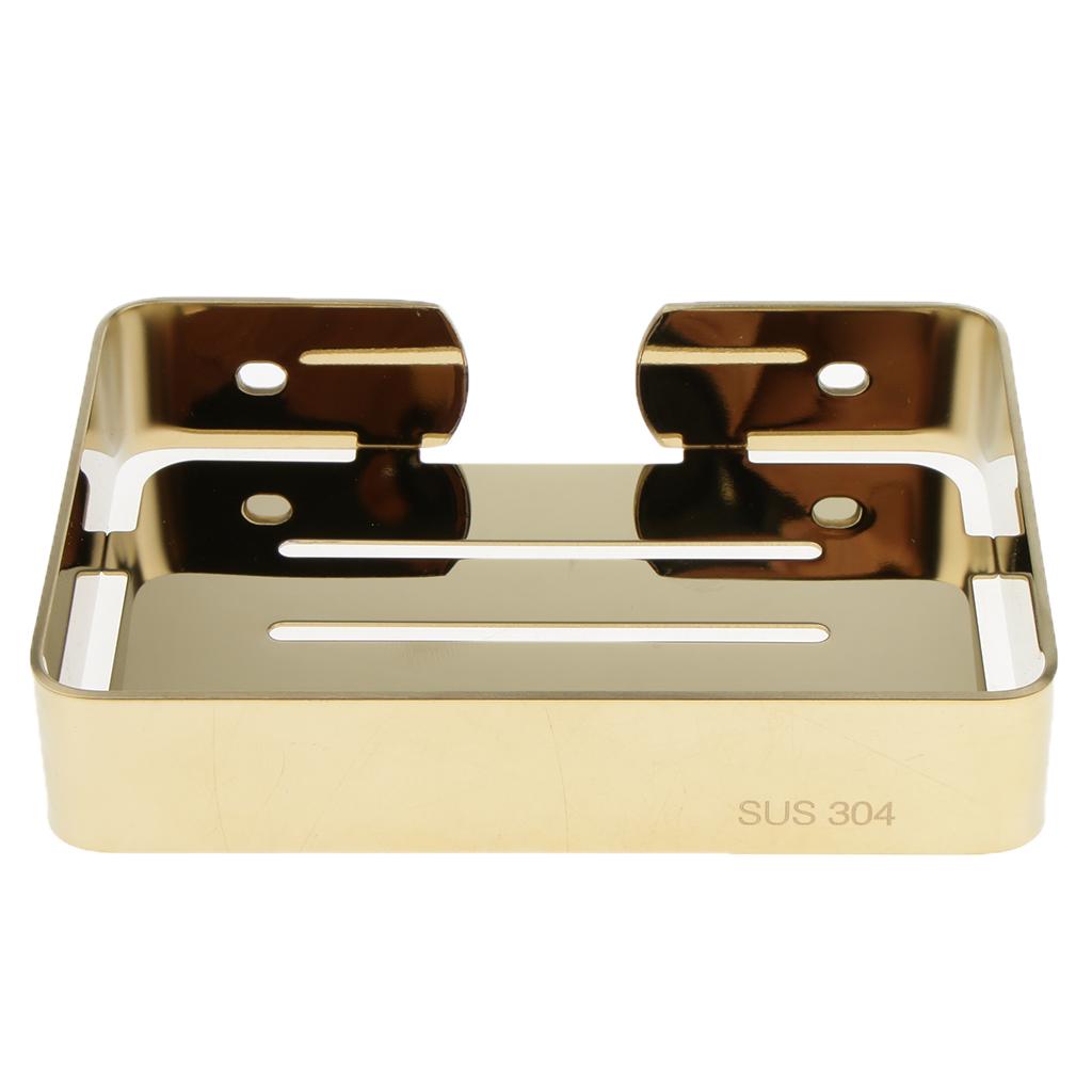 Stainless Steel Soap Holder Wall Mounted Bathroom Soap Dish Tray Drain Rack for Kitchen or Shower