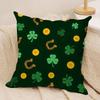 Funny St Patricks Day Cushion Cover Short plush Doublesided Print Square Throw Pillow Covers Sofa Home Cushion Decor
