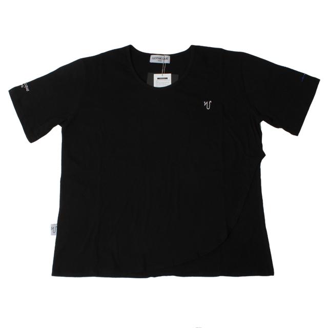 Godique Asymmetrical Basic T-Shirt Sable