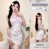 Sexy Lingerie Sexy Pure Desire Floral Suspender Skirt Large Size Lace Nightgown Can Go Out on The Bed Tease Temptation Pajamas
