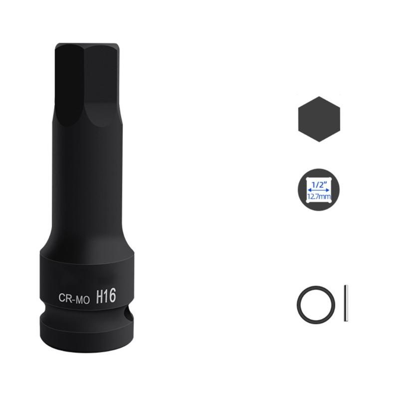 Durability 22mm Hex Impact Bit Socket 1/2Inch Drive Chrome Molybdenum Steel for High Torques Applications for Mechanics