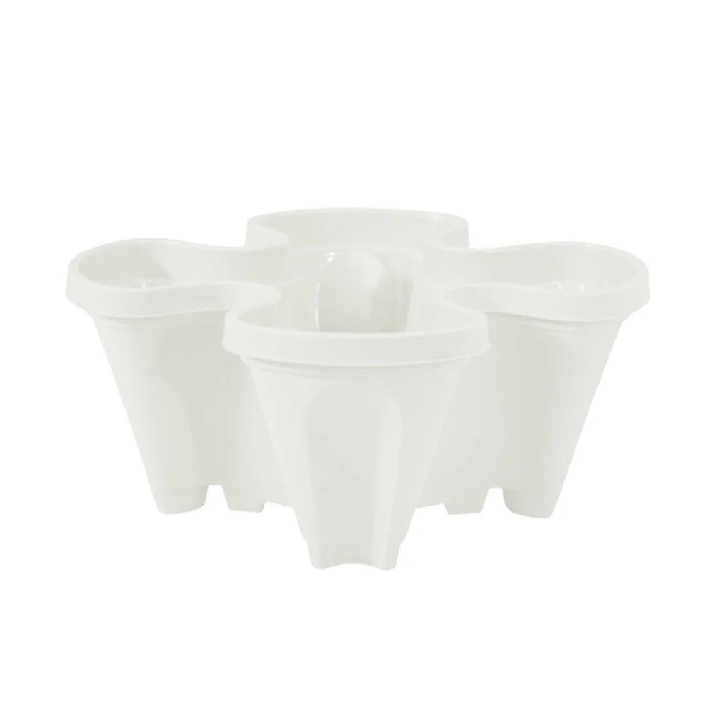 Three-dimensional Multi-layer Resin Flowerpot Plastic Stackable Strawberry Seedling Frame Three-petal Flowerpot Decoration