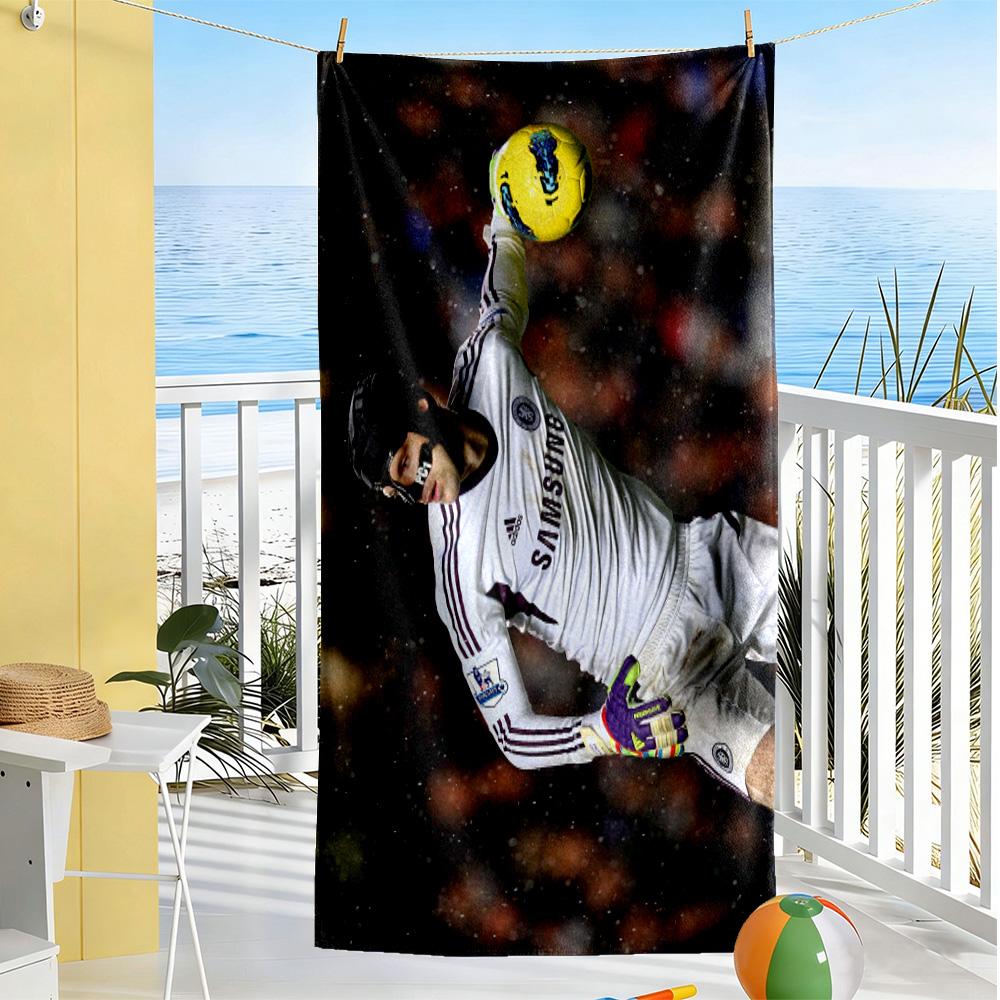 Chelsea Fc Player Action Beach Towel Super Soft Microfiber Quickdry Fabric Comfortable Lightweight