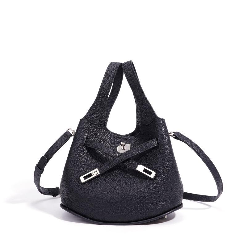 Light luxury commuter handbag bag exquisite first-layer cowhide vegetable basket bag genuine leather spring and summer new shoulder bucket bag
