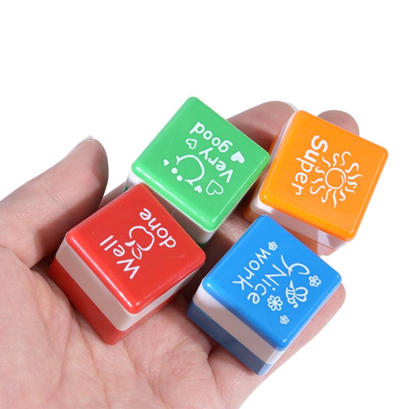 6 Stück Selbstfärbende Lehrerstempel Schule Schüler Hausaufgaben Kommentar Siegel Bewertung Lob Geschenk