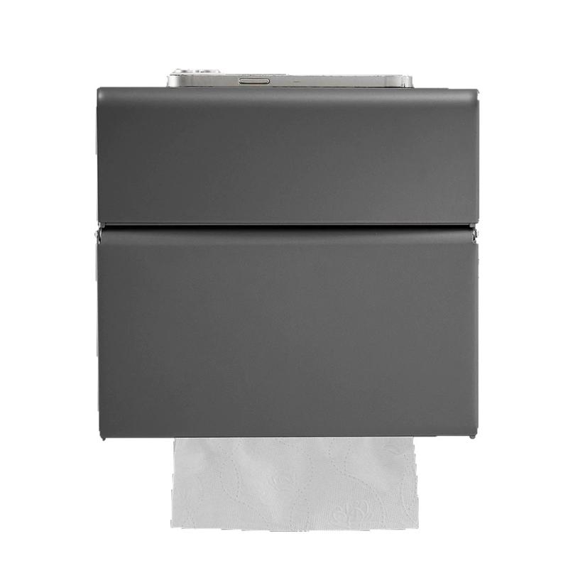 Bathroom Paper Holder SUS304 Black Bathroom Paper Roll Holder Gray Tissue Holder Box  Rack Toilet Paper Holder Tissue Boxes