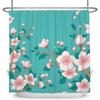 Chinese Style Plum Blossom Shower Curtain with Hooks Waterproof Polyester Bathroom Curtain Ink Painting for Home Decor 180x180cm