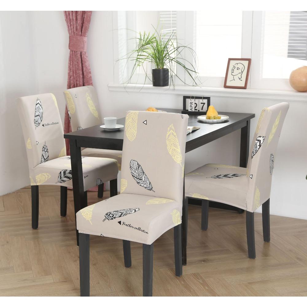 Stretchable Printed Chair Cover Simple Design Home Office Dustproof Elastic Seat Cover for Chairs