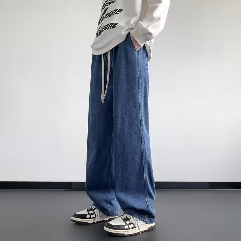 Men's Summer American High Street Trendy Pants Wide-leg Straight Loose Casual Trendy Casual Long Pants