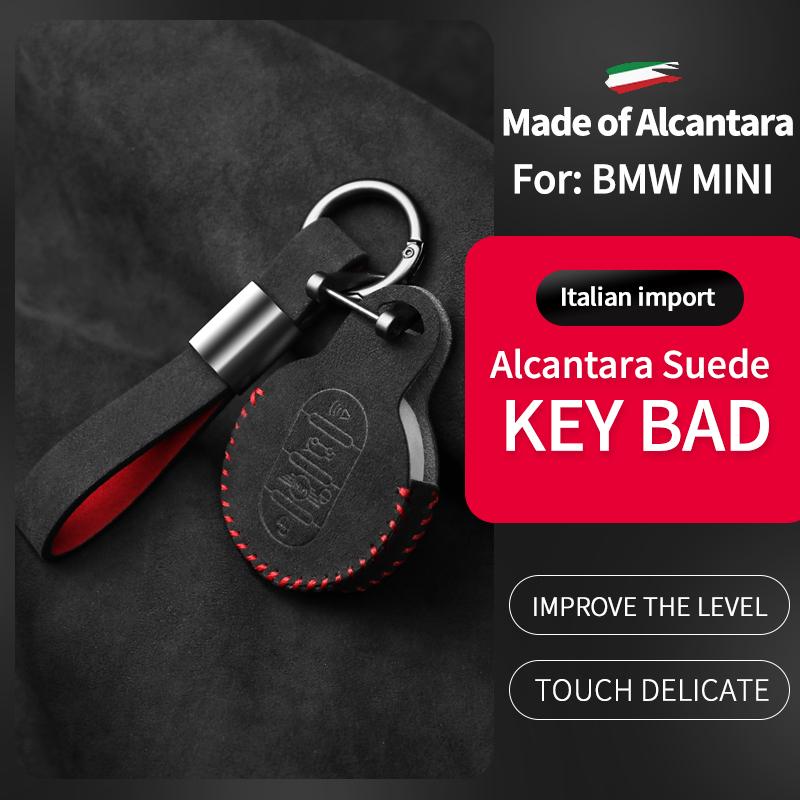 Suitable for BMW MINI Alcantara Suede Key Cover Cooper Countryman Hand-swen Key Case Buckle Car Accessories CVA2