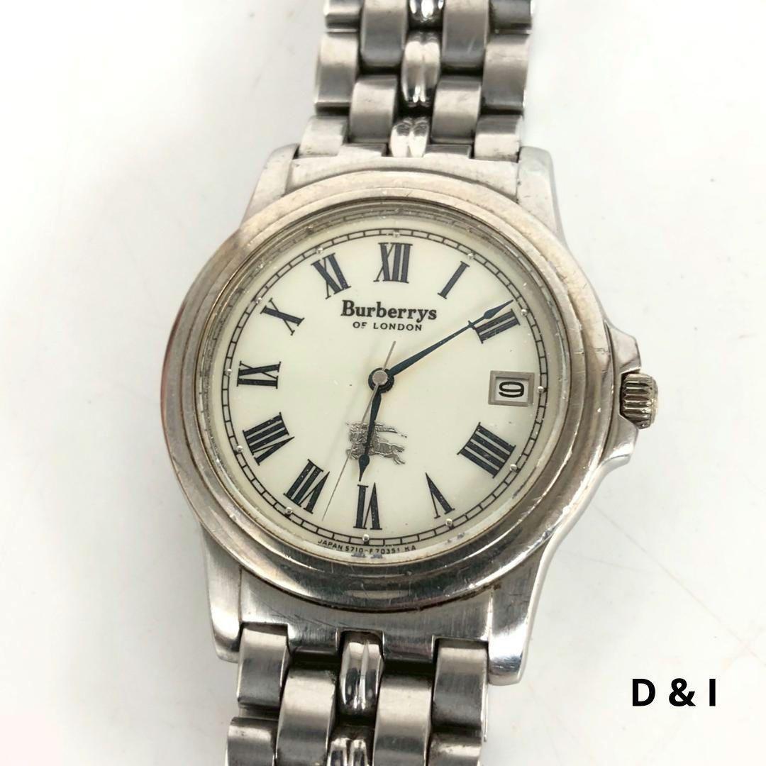 Used Burberrys Ladies Quartz Watch White Dial Nova Check QZ Combi Gold Silver Old Vintage Watch