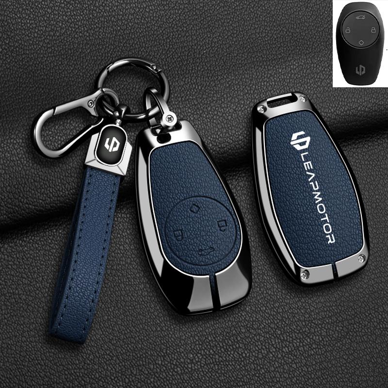 Zinc Alloy Car Key Case Cover For Leapmotor T03 S01 C11 For Leapmotor C01 T03 S01 C11 Leap Motor Holder Key Fob Keychain