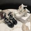 Designer Mary Jane Shoes Women's Spring New Ultra-high Heel Pearl Chain with Platform Block Heel Wedding Shoes Lolita Shoes