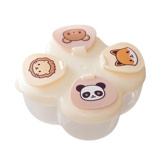 720ML Portable Milk Powder Dispenser with 4 Compartments No-Spill Baby Formulas Dispenser Storage Box Travel Infant Kids Snack Food Container