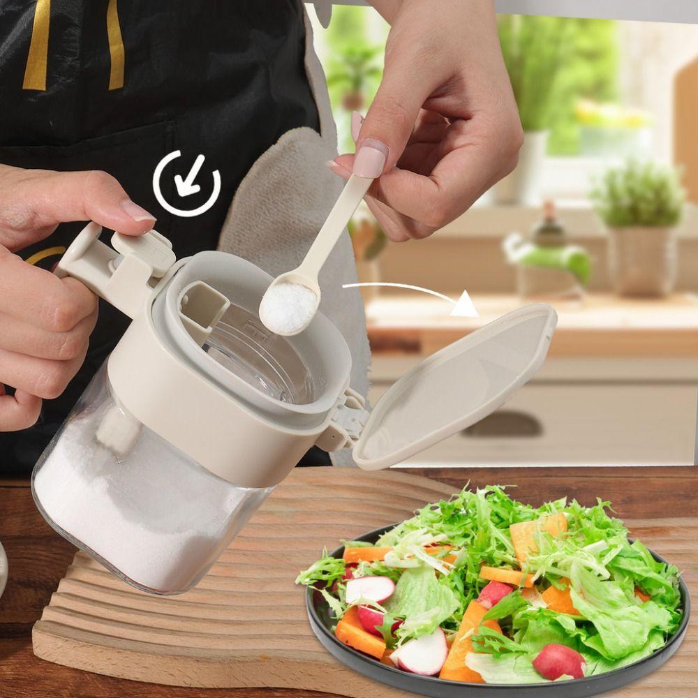 Two In One Spice Jar Quantitative Spice Storage Utensil Durable Spice Box Kitchen Supplies