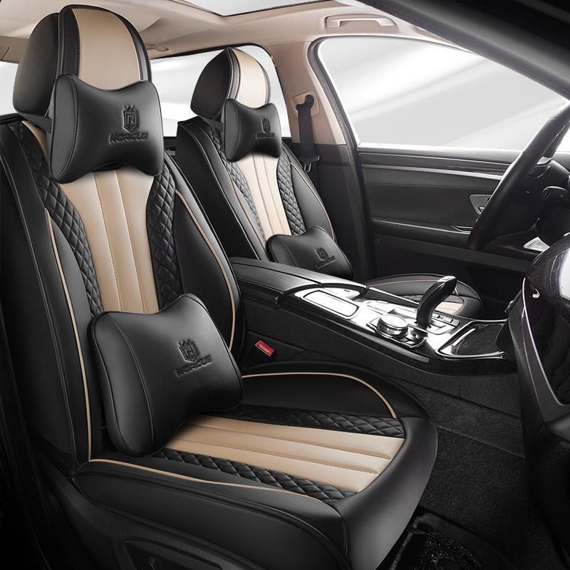 Premium Leather Car Seat Cover Four Season Universal Seat Cushion Auto Suv Truck Van All-inclusive Protector  Accessories