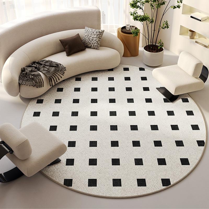 

Круглий килим для вітальні Великий килимок для спальні Приліжковий килимок М’які пухнасті бежеві килими Прикраса дому Килимки Alfombra De Salón Diameter 100cm