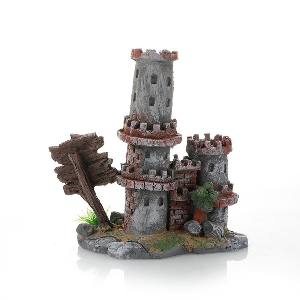 1 PC Simulation Castle Aquarium Landscaping Ornament Rockery Castle Decoration Fish Shrimp Hideout Ornament Aquarium Accessories