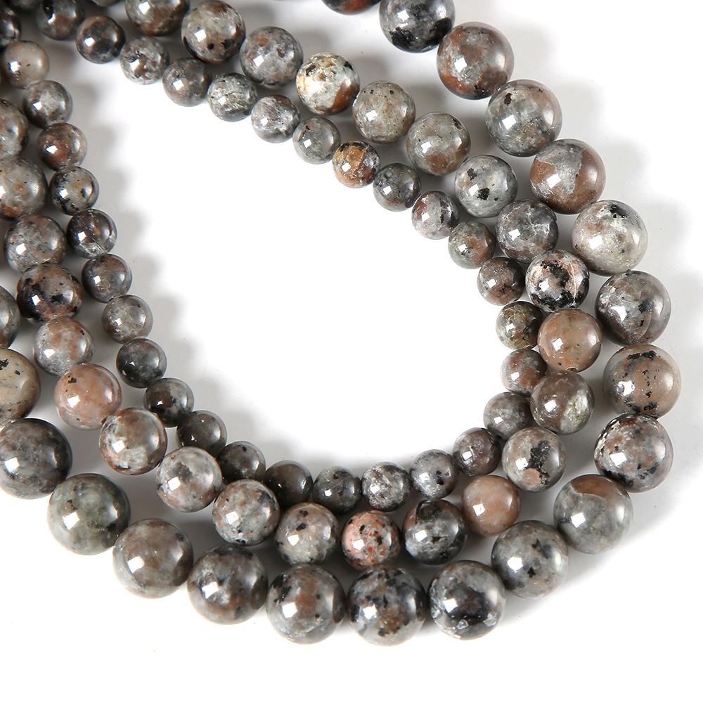 Natürliche Flammensteinperlen Yooperlite Sodalith Steinperlen 15" Strang Lose Zwischenperlen 4/6/8/10/12mm zur Schmuckherstellung DIY Armbänder Zubehör