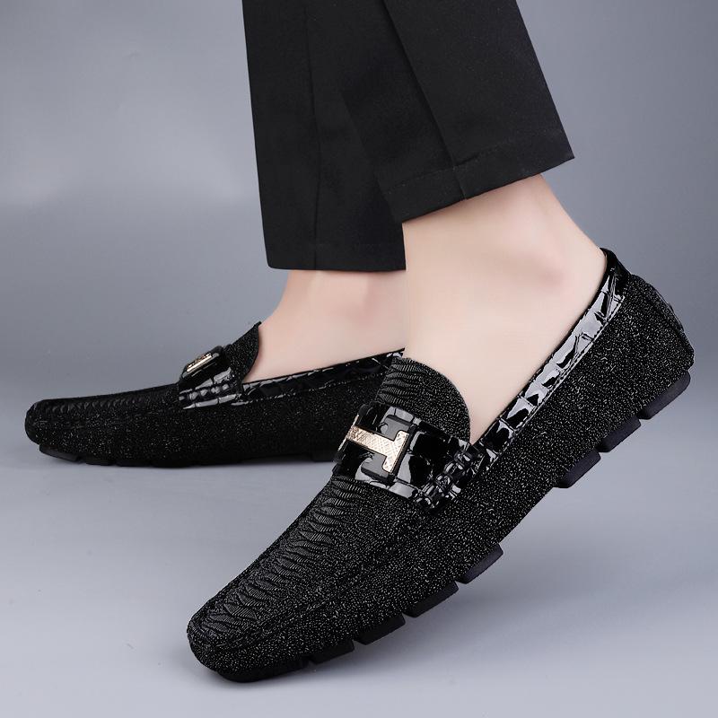5856 Men'S Doudou Shoes, One-Pedal Flat-Soled Leather Shoes, Spring And Summer Low-Top Feet, Genuine Leather Cowhide Surface Single Shoes