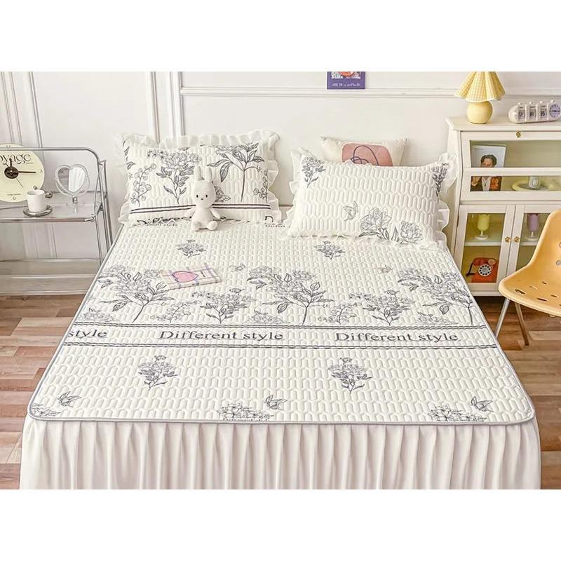 Cool Feeling Mattress Bed Skirt Bed Cover Summer Machine Washable Ice Silk Pad Household Air Conditioning Anti Slip Bed Cover