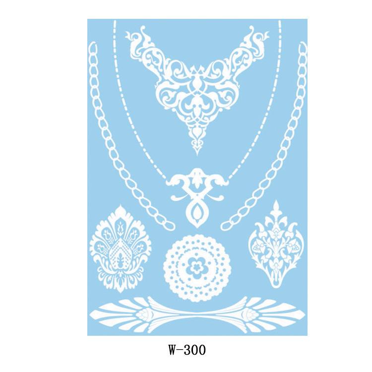 Black And White Lace Tattoo Sticker Wedding Bride Waterproof Tattoo Sticker Tattoo