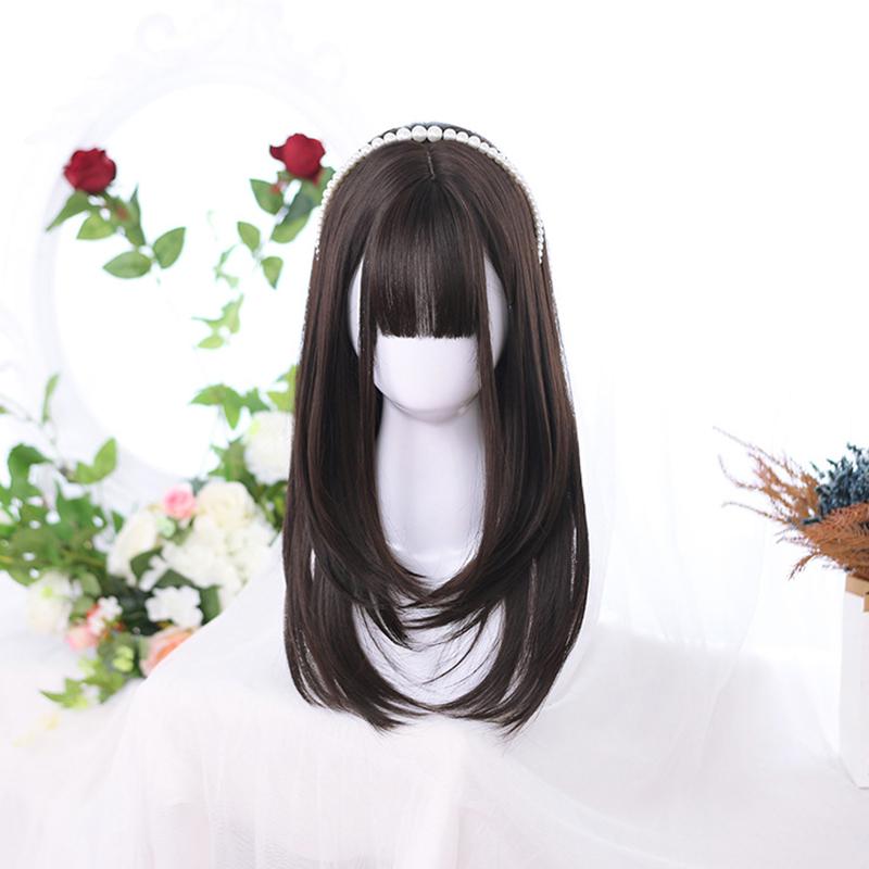 

Женские длинные волосы Bybrana с большой волнистой челкой, повседневная одежда, парики из синтетических волос, высокая термостойкость 50cm