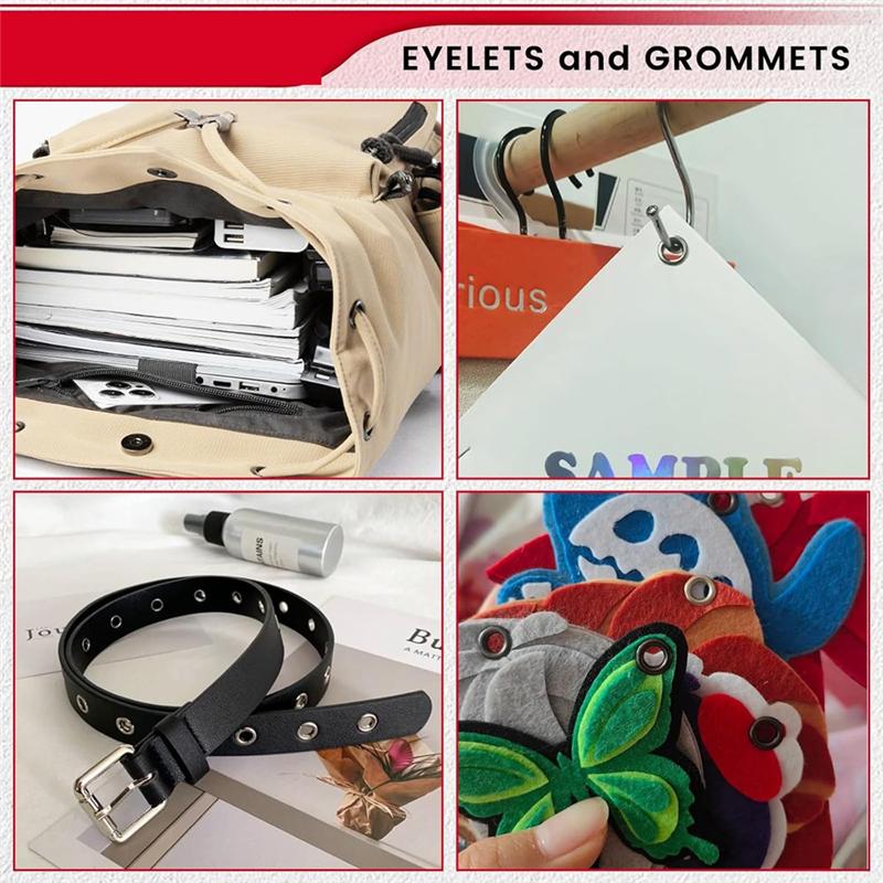 A84E-120 Sets 1/2 Inch Grommet Tool Kit 2 Heights Of Grommet Kit, Eyelets And Grommets With 4 Install Tools For Leather,DIY