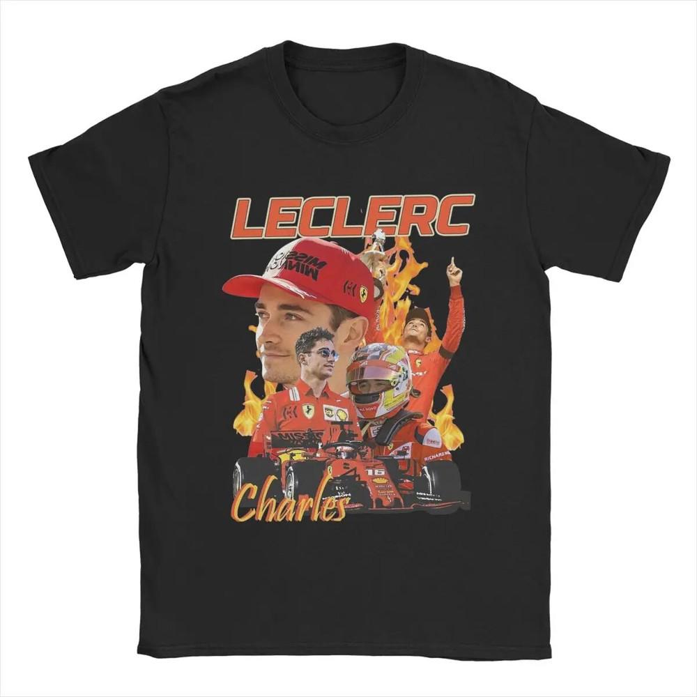 

Charles Leclerc Fire Men s s Vintage Tees Short Sleeve Round Neck Unisex T-Shirt XL
