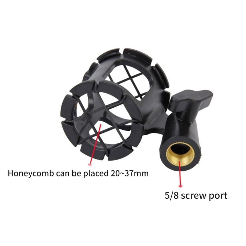 Handheld Microphone Shock Mount Stand, Adjustable Angle and Height Microphone Holder for Clear Auditory Recording