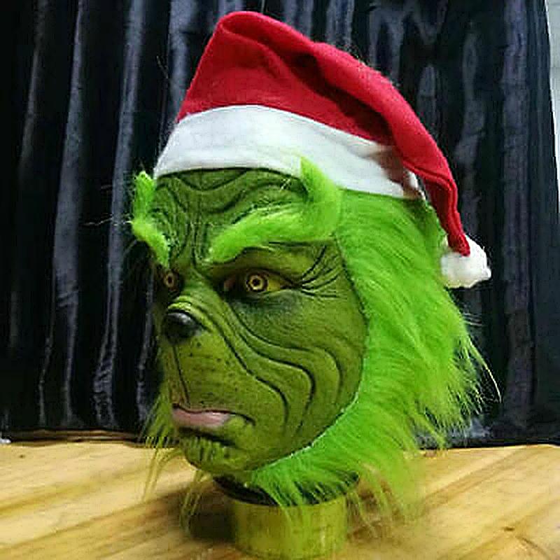 LePyCos - Masque De Grinch - Gant De Noël Et Halloween En Latex - Accessoires De Cosplay Festifs Deluxe (masque 4