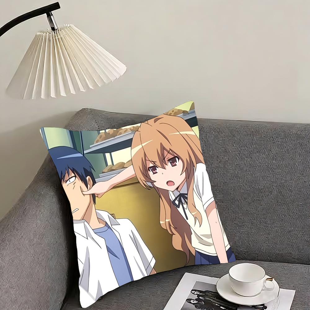 Toradora! Cushion Cover Reversible Plush Pillow Cover – For Car, Sofa, Bedroom, Perfect As a Gift.