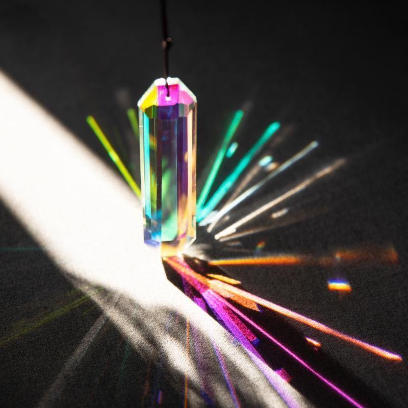 Crystal Prism Rainbow Maker Hanging Suncatcher Bright Color Artificial Decor for Outdoor Garden Yard Ornament