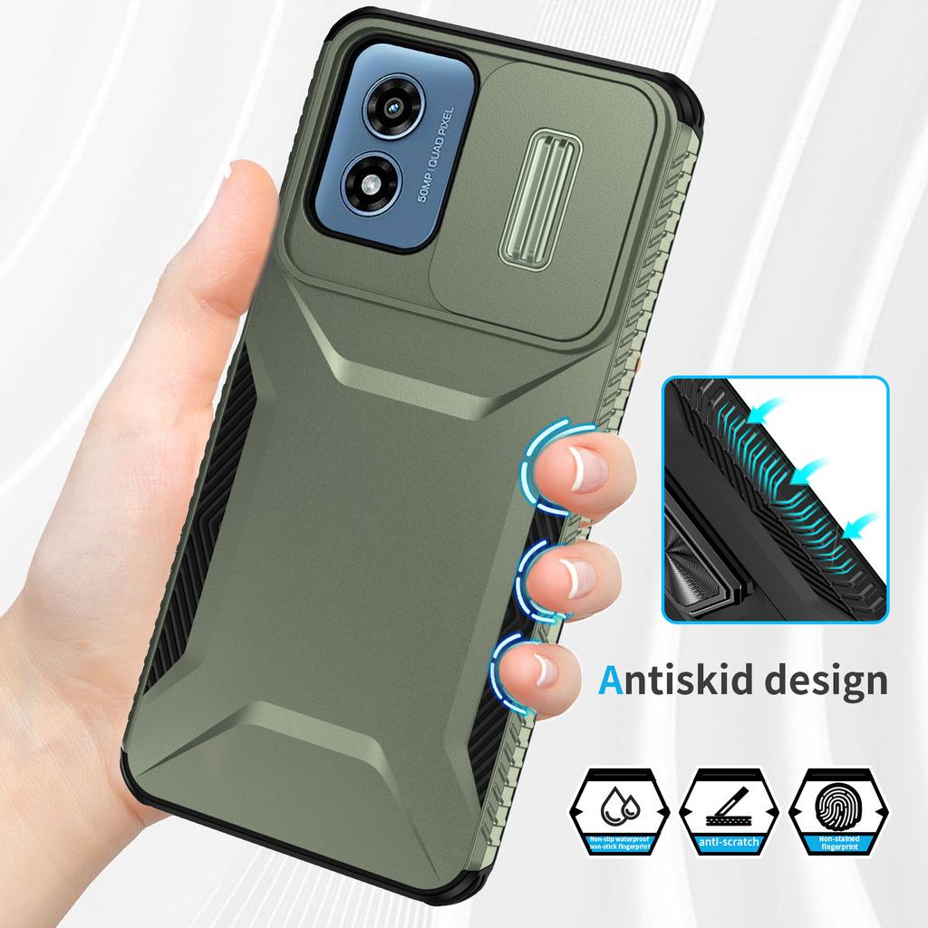 For Motorola Moto G Play (2024) 4G/G22 Case Slide Lens Protection TPU+PC Shockproof Phone Cover