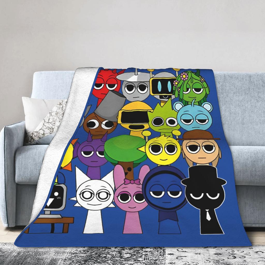 Sprunkis Game Blanket Vineria Oren Raddy Flannel Funny Warm Throw Blanket for Chair Covering Sofa Textile Decor