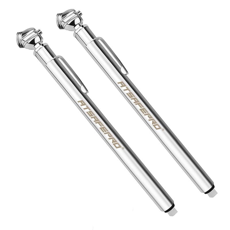 ATsafepro Pencil Tire Pressure Gauge (5-50PSI&10-75PSI), Tire Pressure Gauge With Sealed Zinc Alloy Nozzle And Silvery Aluminum Tube Body, Tire Gauge