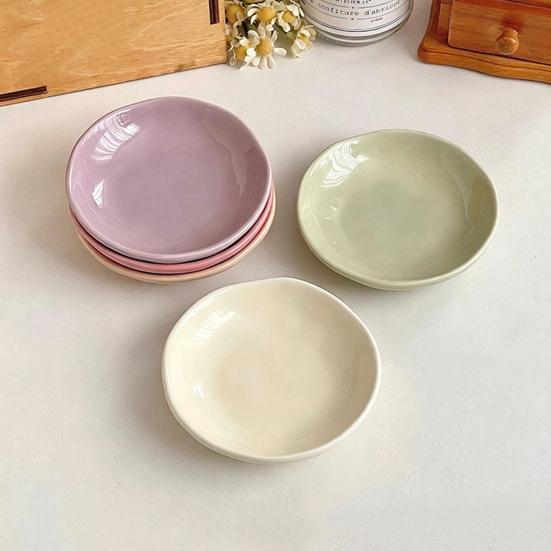 Ceramic Dipping Sauce Dish for Hot Pot BBQ Small Condiment Plate for Sushi Soya Sauce Vinegar Dishwasher Safe Appetizer Bowl