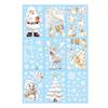 Christmas Snowflake and Reindeer Wall & Window Stickers - Static Santa Claus Decor for Refrigerator and Shops