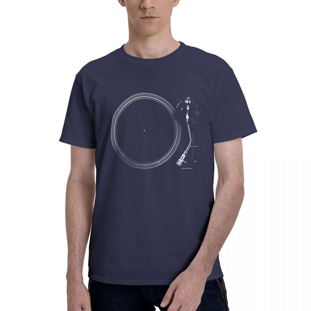 Turntable - Vintage Audio LP Vinyl Record Player Print Men T-shirts Cotton Casual Breathable Tops Plus Size Clothes