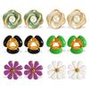Retro Hong Kong Style Oil Drip Flower Stud Earrings Stainless Steel Gold Plated Simple Small Fashion Pearl Earrings Women