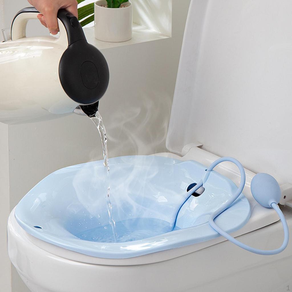 Baie de șezut multifuncțională pentru femei, portabilă, cu scaun lat, robustă, cu duș manual