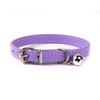 Crosspu Mehrfarbiges Lederhunde Halsband mit Glocke - Einfaches, flaches Design für Haustiere