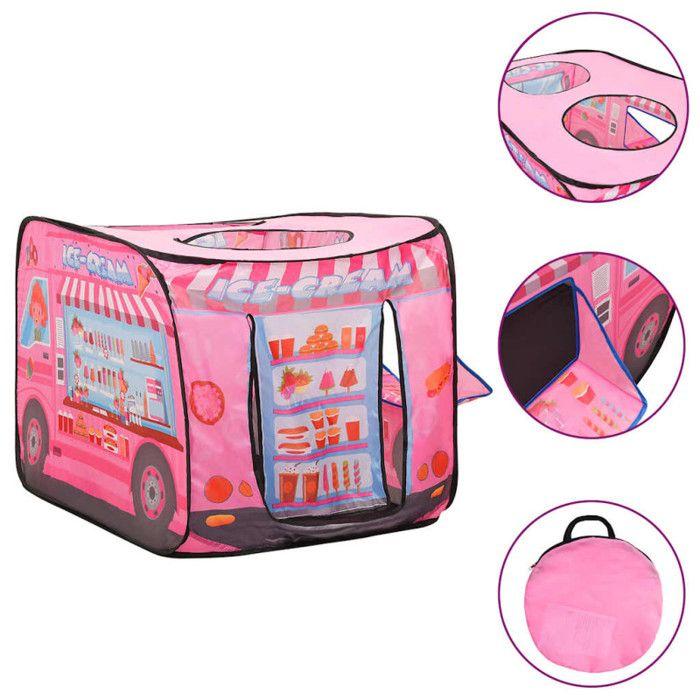3107753 vidaXL Kids Play Tent with 250 Balls Pink 70x112x70 Cm