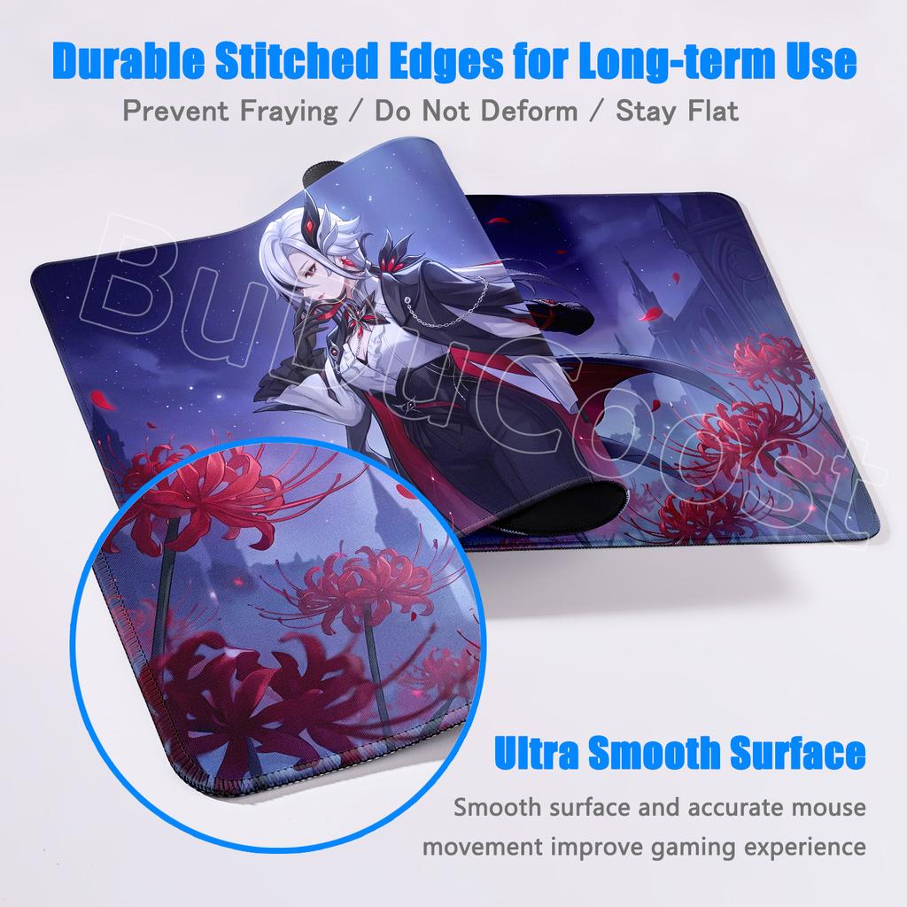 New Cool Wallpaper Genshin Impact Arlecchino Mousepad PC Laptop Gaming Accessories Mousepad Desk Mat Computer Gamer Keyboard Rug