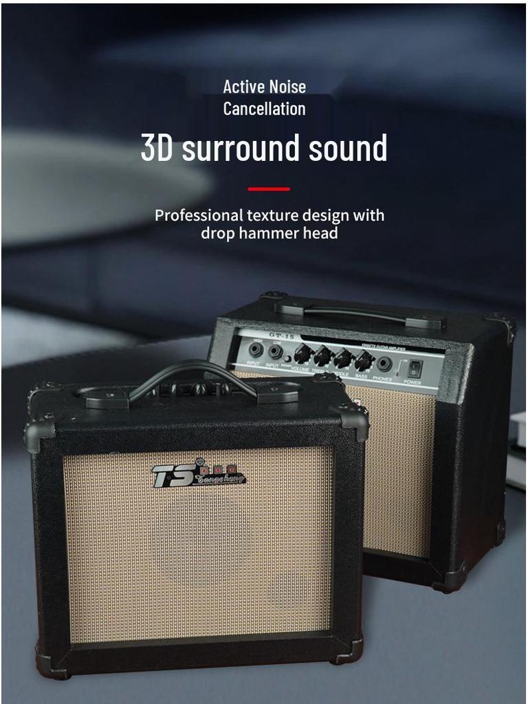 Portable Guitar Amp Saxophone Keyboard Acoustic Guitar Electric Wind Instrument Rechargeable for Outdoor Performance
