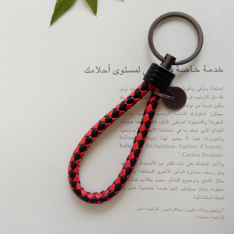 New Creative Tungsten Steel Braided Rope Keychain Leather Key Chain Handmade Doll Pendant Party Gift Small Jewelry