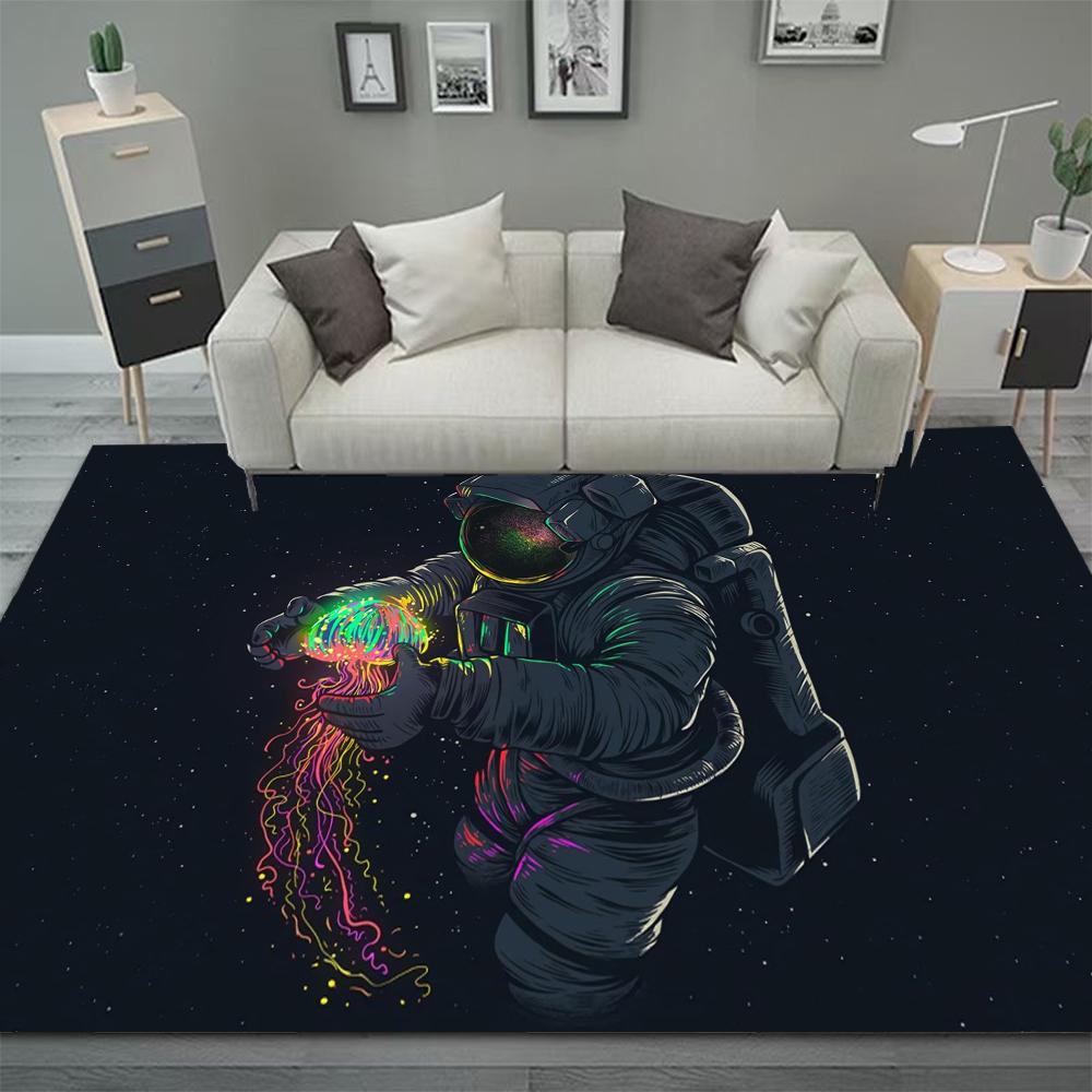 

Outer Space Astronaut Carpets for Living Room Bedroom Decor Large Rug Non-slip Washable Home Coffee Table Floor Mat Bath Doormat 40x60cm